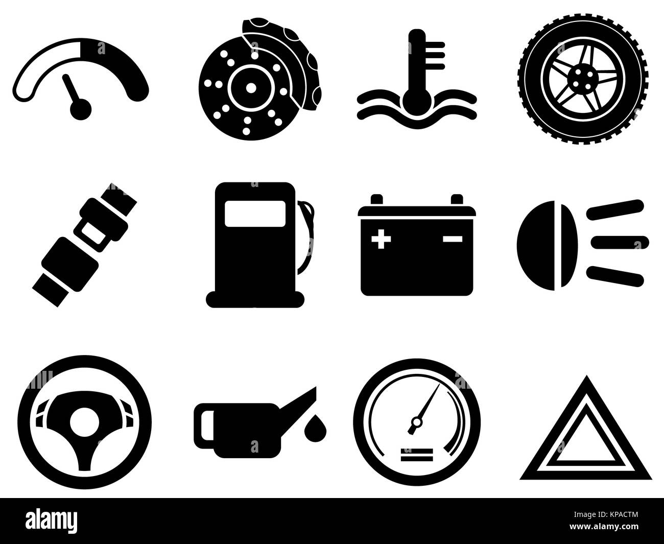 Vettore interfaccia auto icona impostare Foto Stock