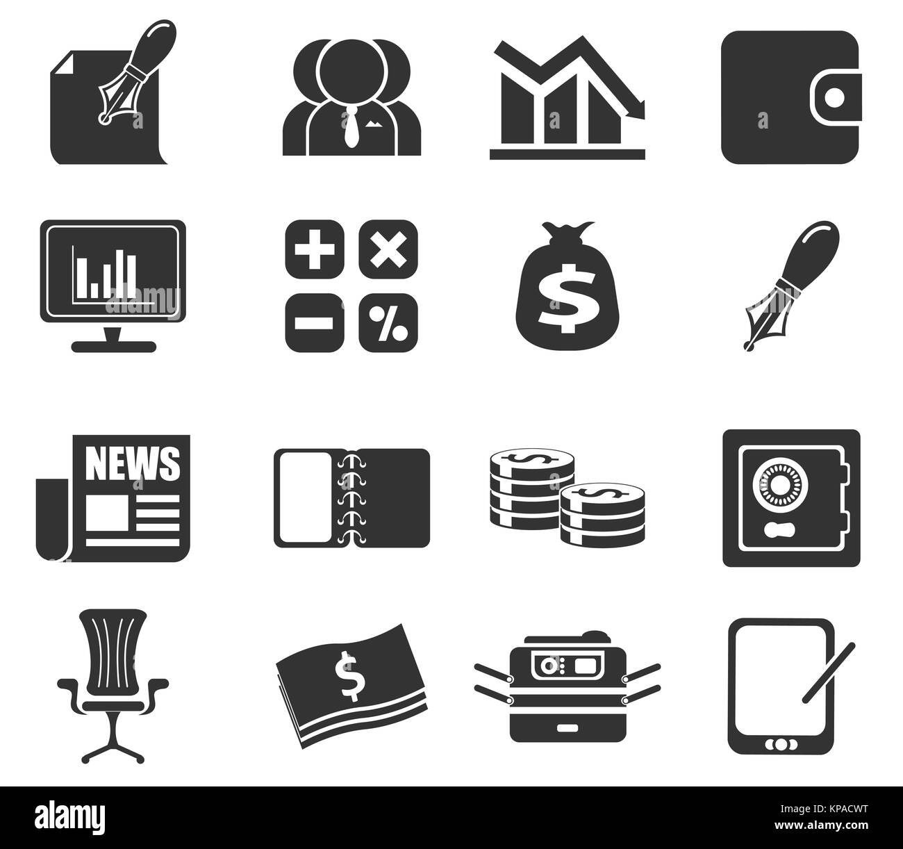 Affari e Finanza Web icone Foto Stock