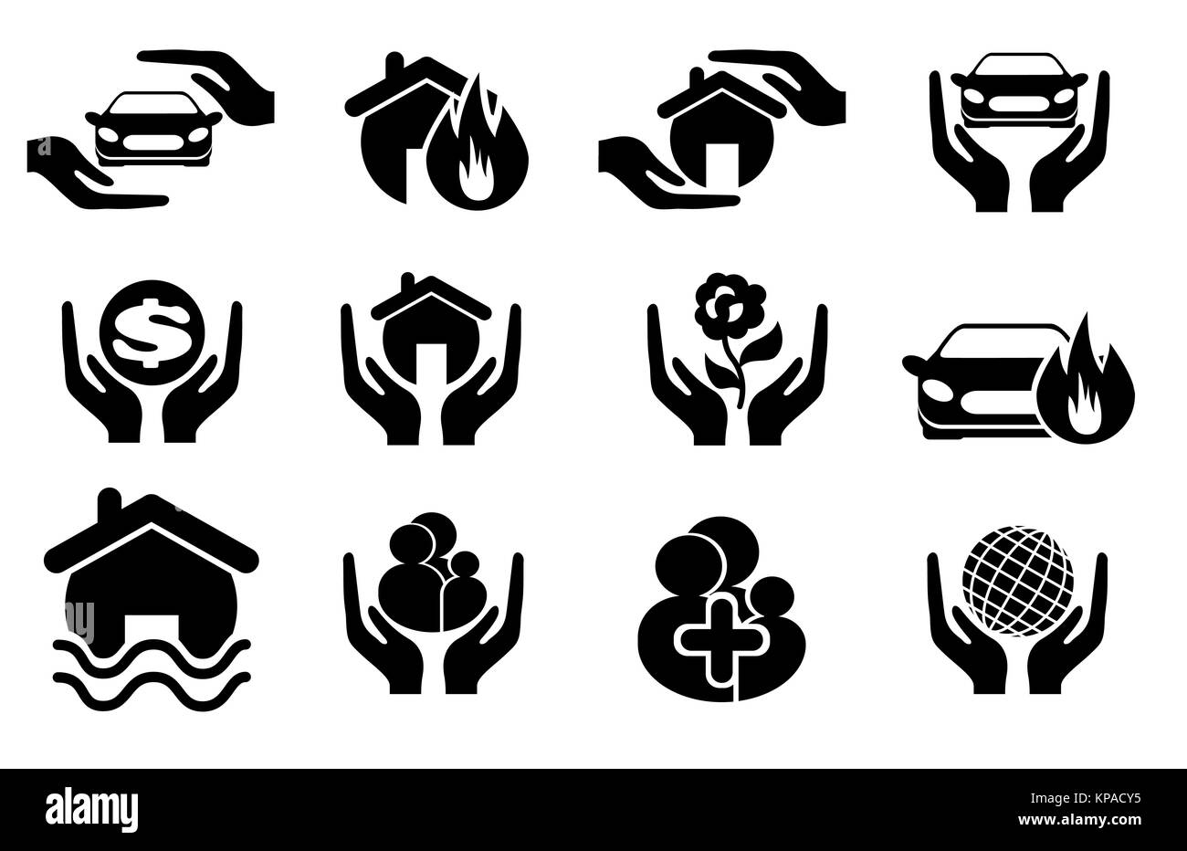 Assicurazioni semplicemente le icone Foto Stock