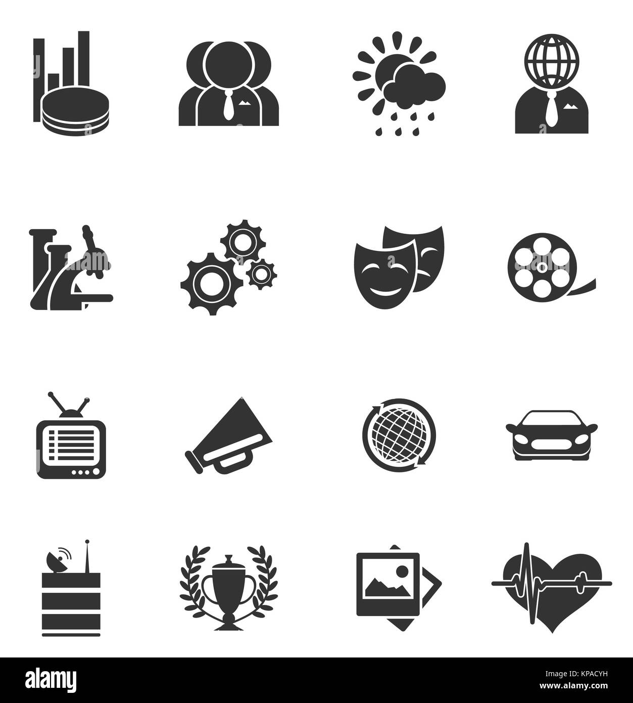Vettore di media icona impostare Foto Stock