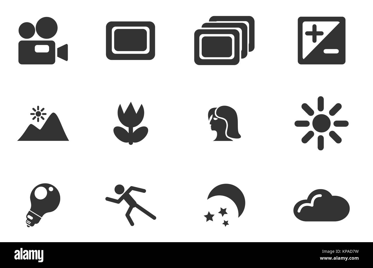 Modalità di foto icone Silhouette Foto Stock