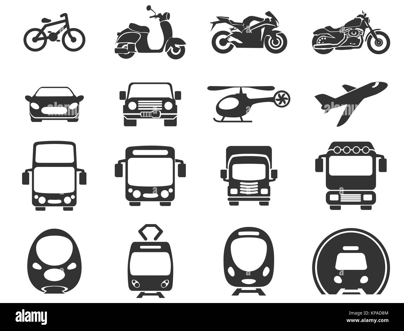 La modalità di trasporto delle icone Foto Stock