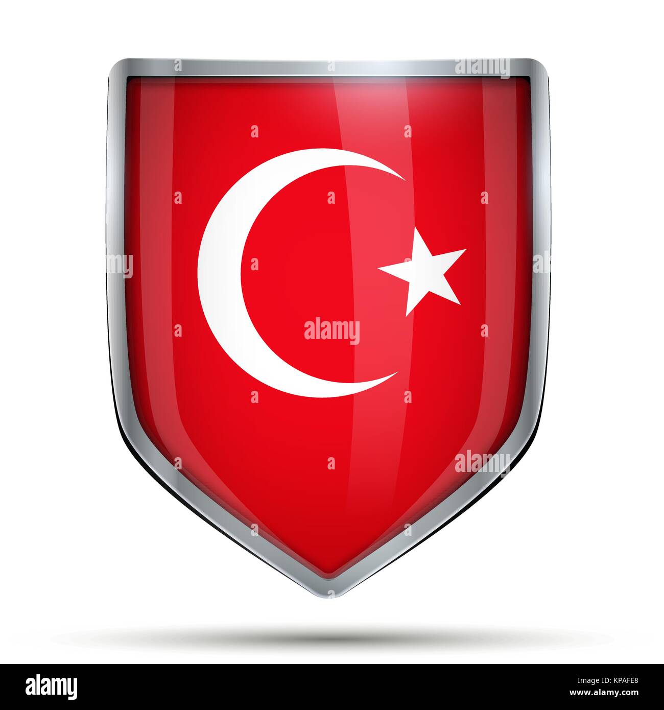 Protezione con bandiera Turchia Illustrazione Vettoriale