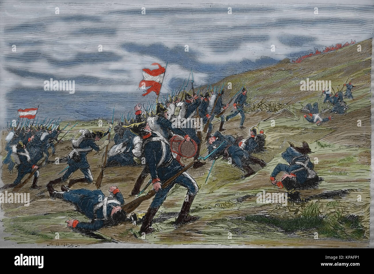 Schleswig-Holstein questione. La Prima guerra dello Schleswig o tre anni di guerra (1848-1851). Battaglia di Kolding on April 23, 1849. Foto Stock