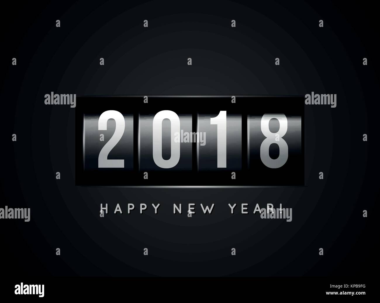 Congratulazioni per il Nuovo Anno 2018 contro il contatore Illustrazione Vettoriale