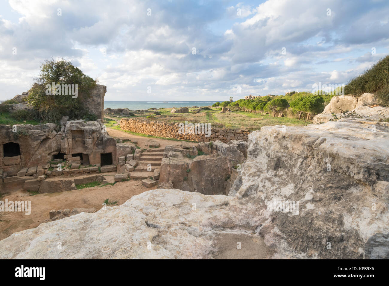 Le Tombe dei Re, parte del sito archeologico in Paphos, Cipro Foto Stock