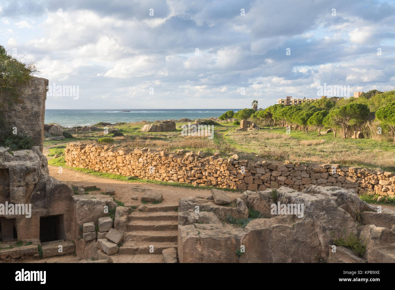 Le Tombe dei Re, parte del sito archeologico in Paphos, Cipro Foto Stock