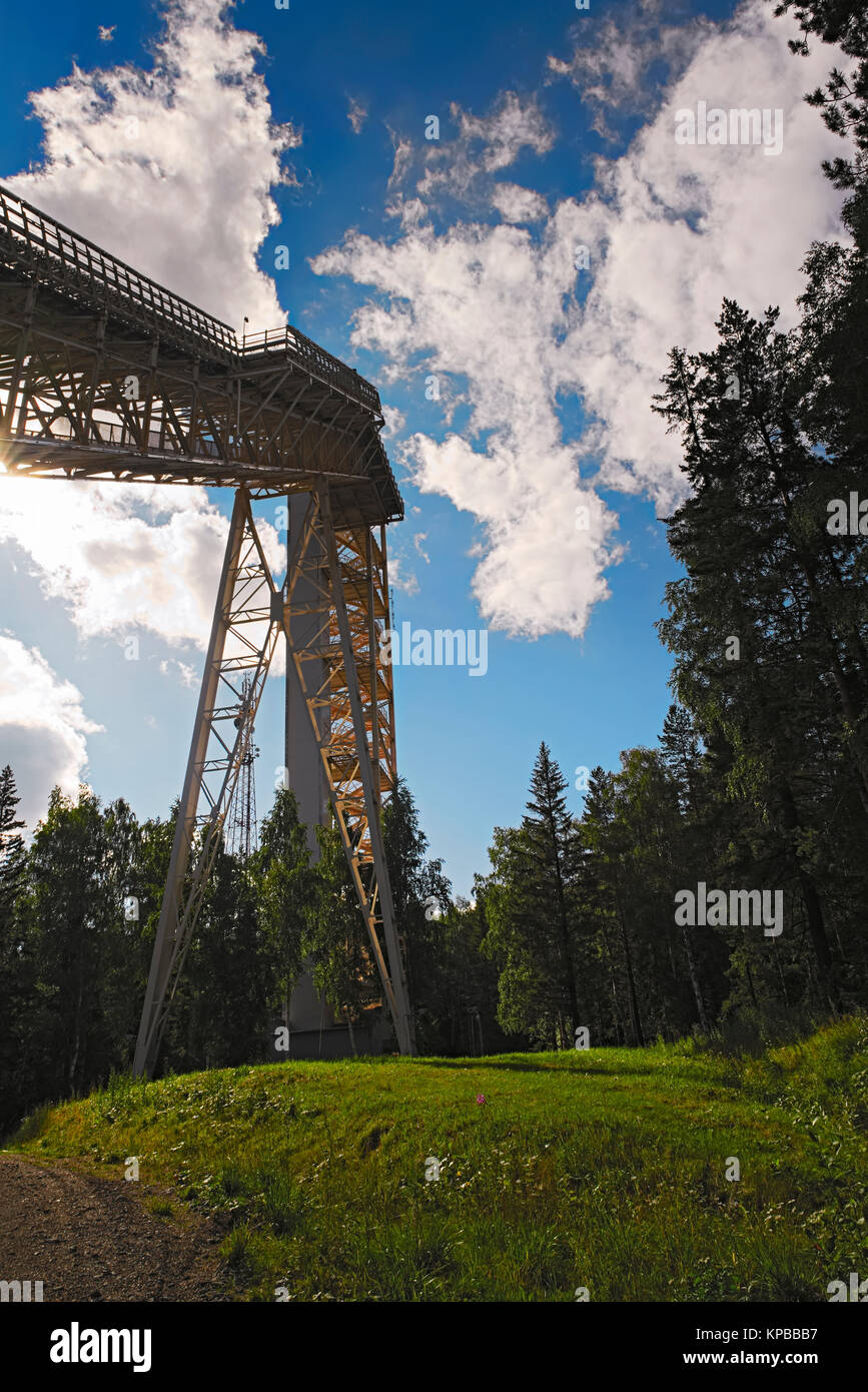 Strutture metalliche di un grande salto con gli sci Foto Stock
