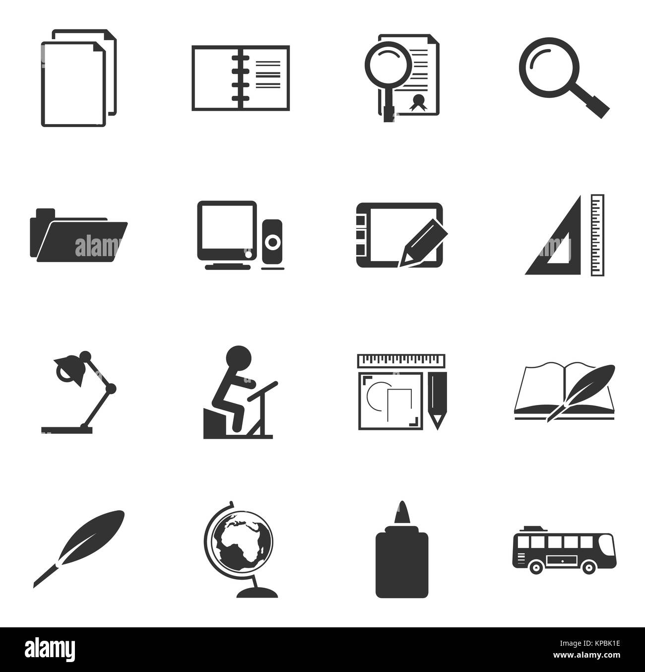 Scuola di set di icone Foto Stock