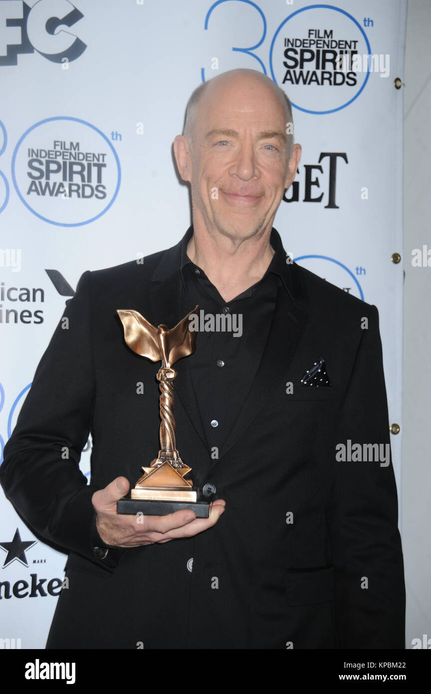 SANTA MONICA, CA - 21 febbraio: JK Simmons assiste la pellicola 2015 Lo Spirito indipendente Awards a Santa Monica Beach il 21 febbraio 2015 in Santa Monica, California Persone: JK Simmons Foto Stock