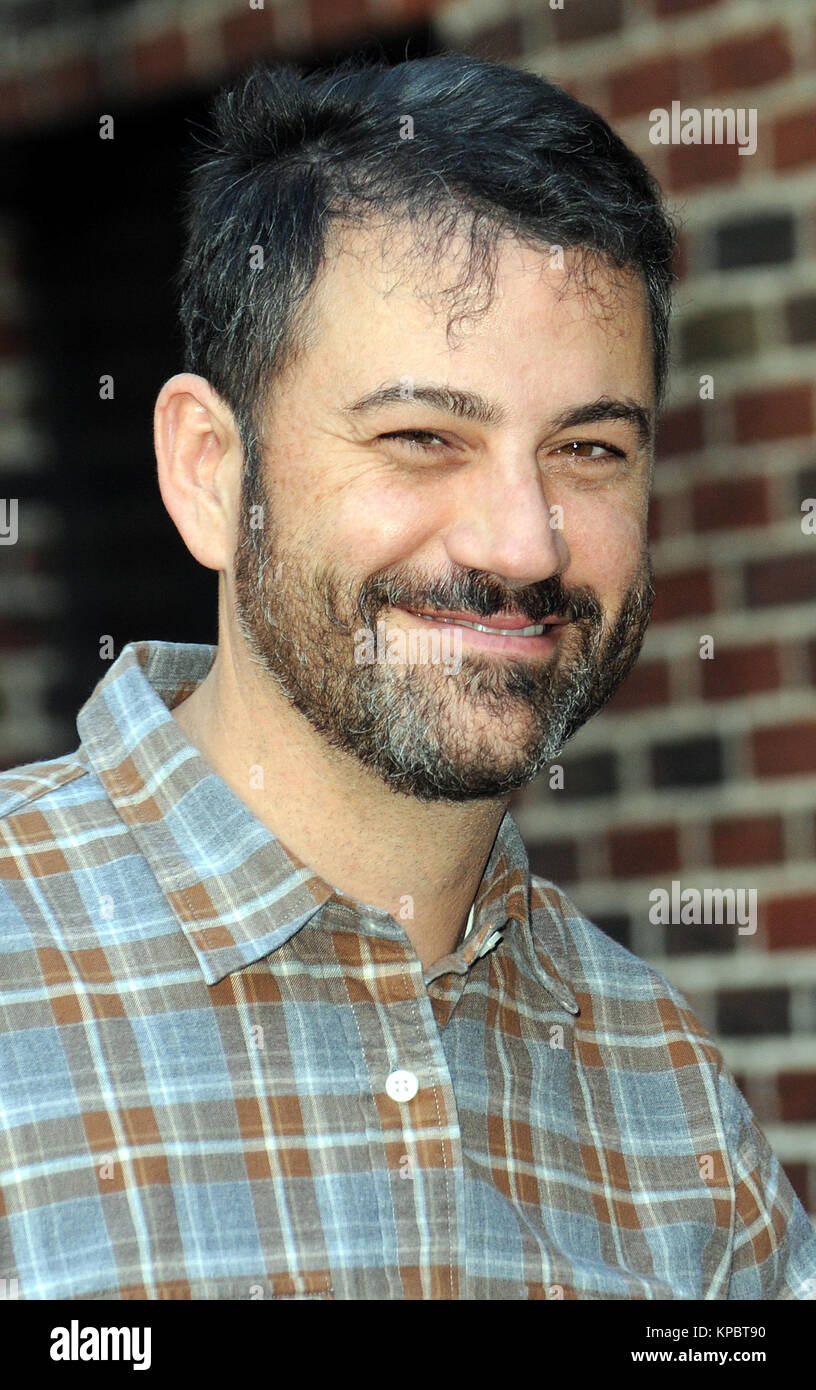 NEW YORK, NY - 16 ottobre: Jimmy Kimmel arriva a 'Late Show con Stephen Colbert' alla Ed Sullivan Theater su ottobre 16, 2015 a New York City. Persone: Jimmy Kimmel Foto Stock