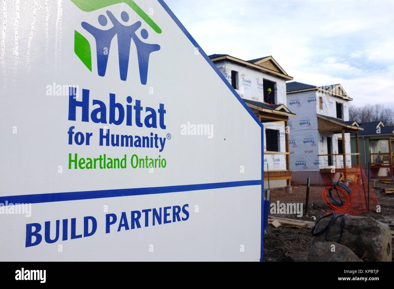 Una carità genera progetto a Londra, Ontario organizzato da Habitat per l'umanità. Foto Stock