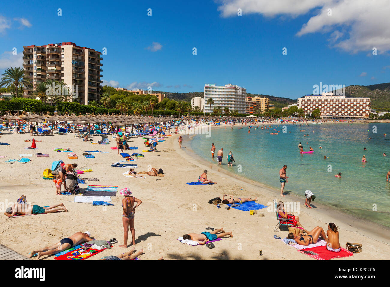 Spiaggia di Palma Nova, Maiorca, Spagna, Europa Foto Stock