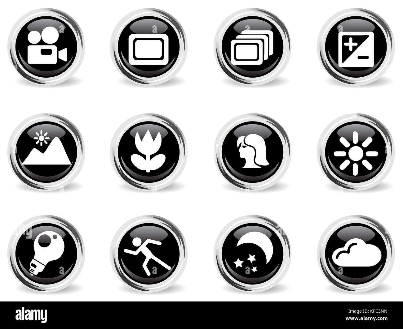 Fotografia icone Silhouette Foto Stock