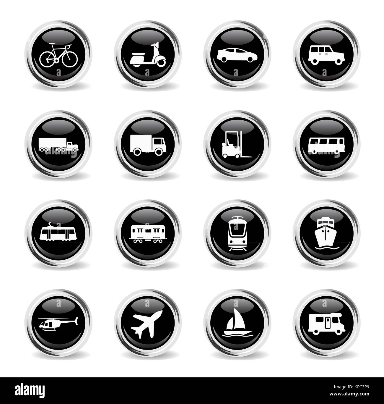 Trasporto semplicemente le icone Foto Stock