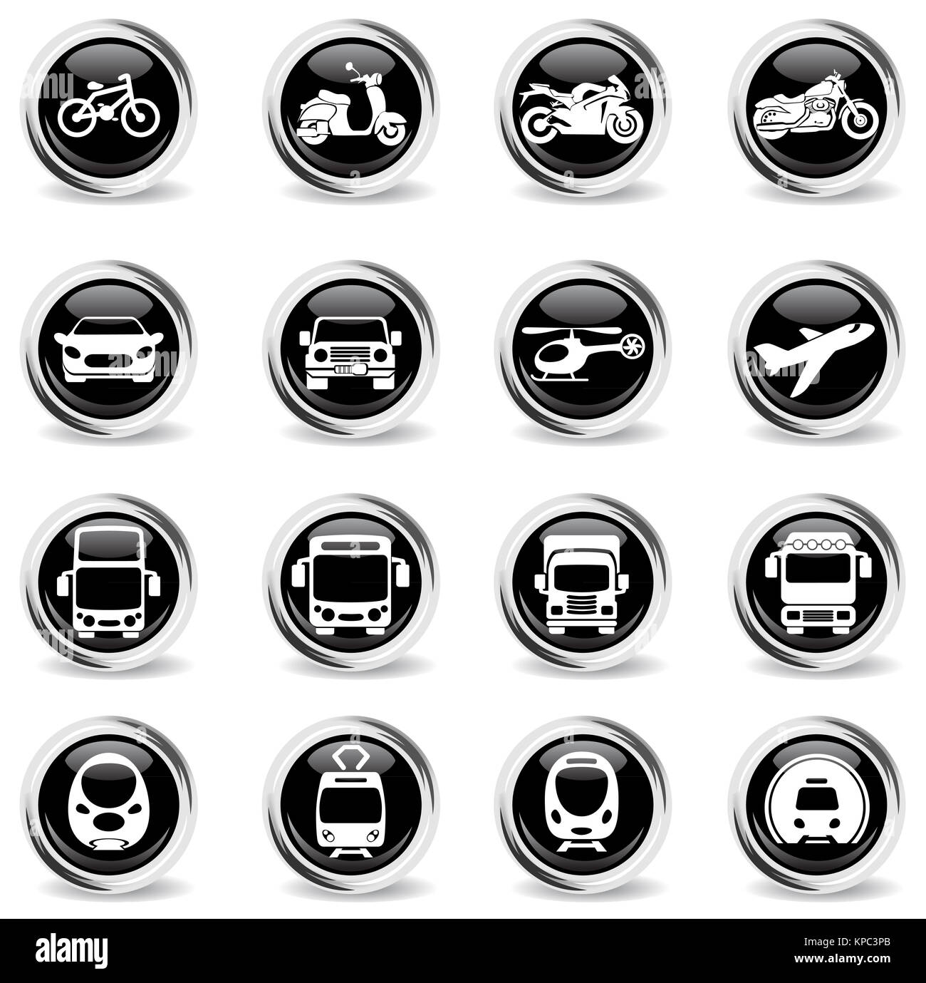 La modalità di trasporto delle icone Foto Stock