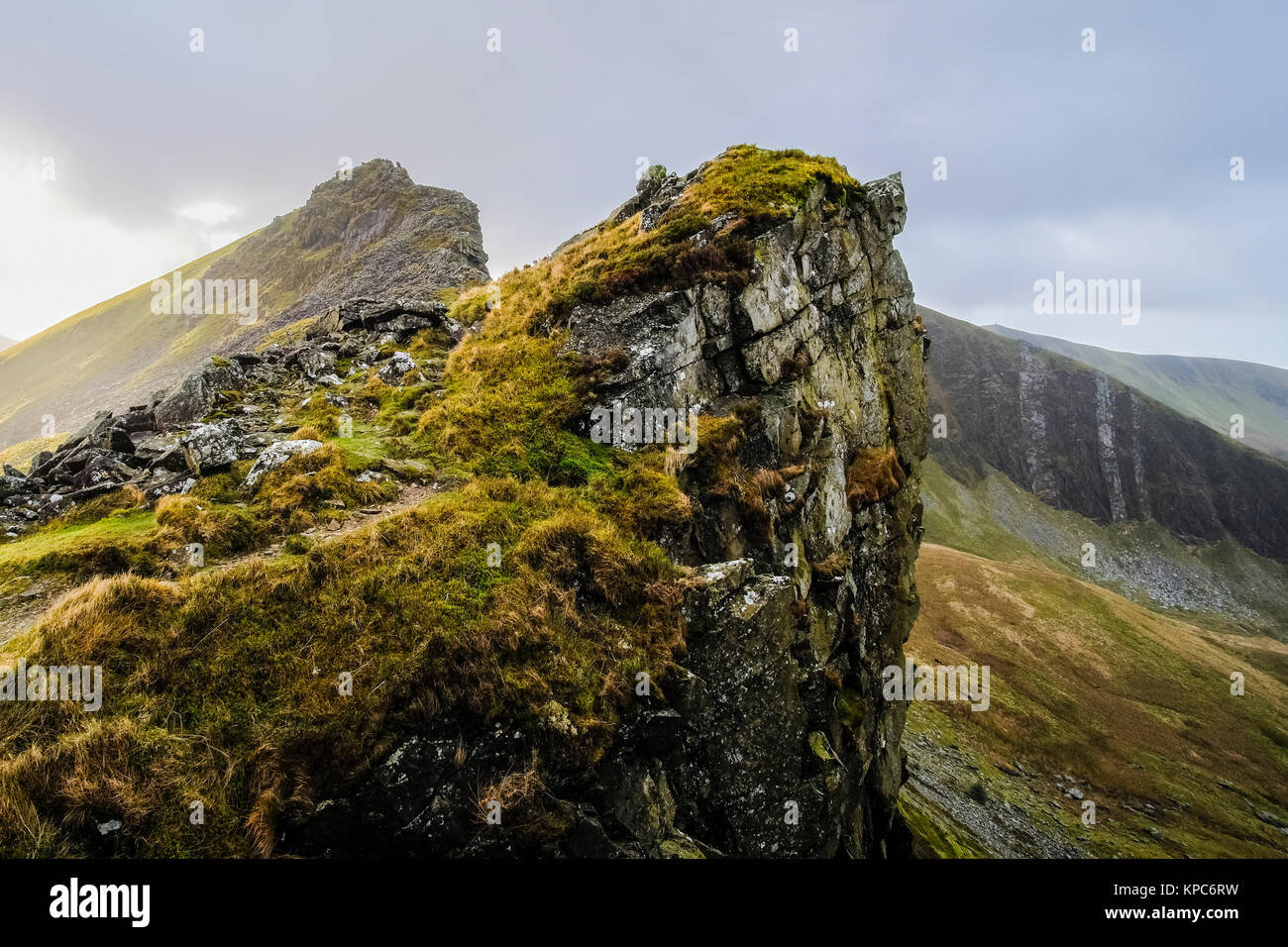 Mynydd Drws-y-Coed sul Nantlle Ridge Mountain Range, Parco Nazionale di Snowdonia, Wales, Regno Unito Foto Stock