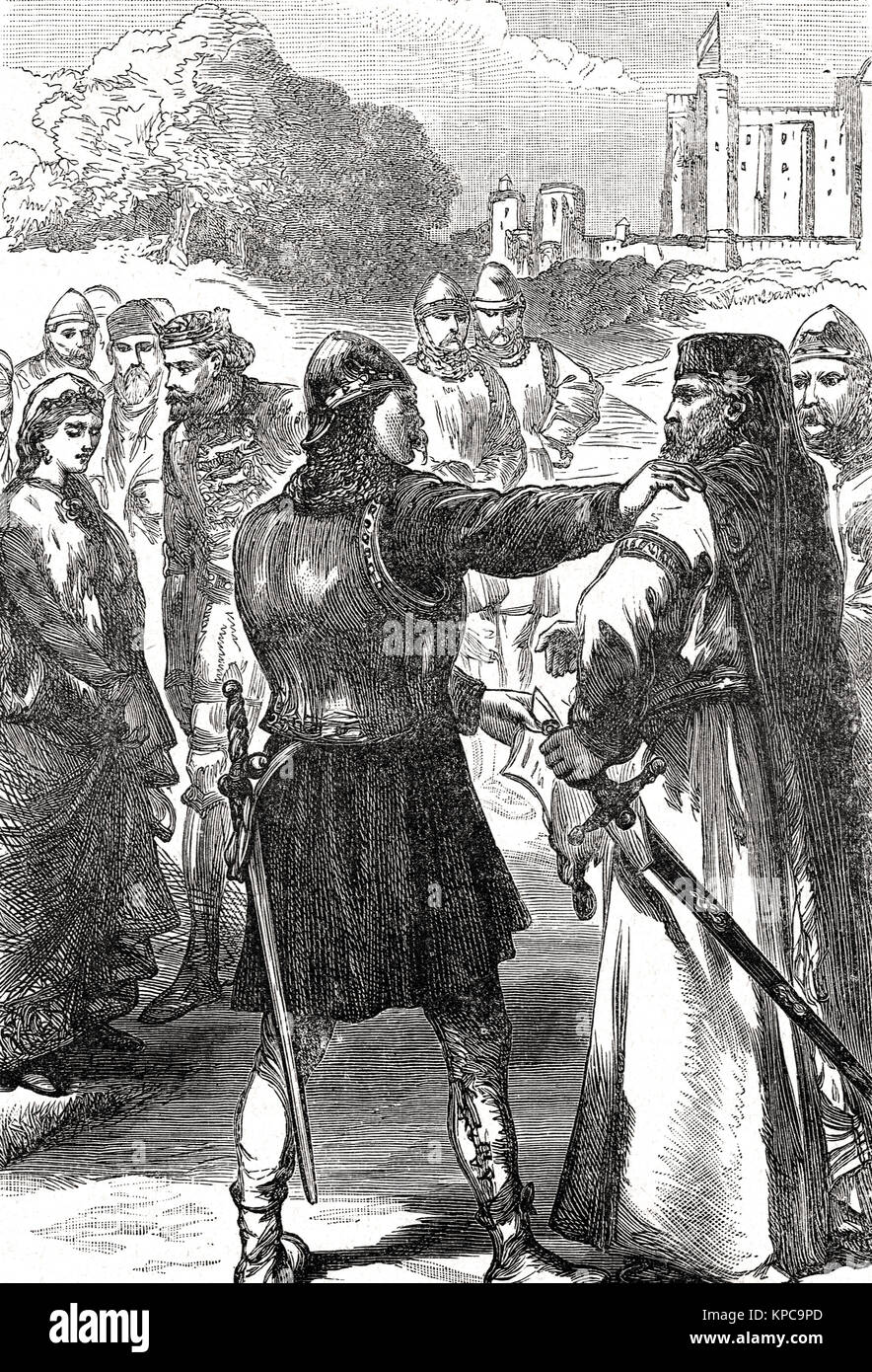 Arresto di Thomas di Woodstock, primo duca di Gloucester, leader dei signori ricorrente, la tirannia di Richard II, vendetta per le ricorrenti, 1397 Foto Stock