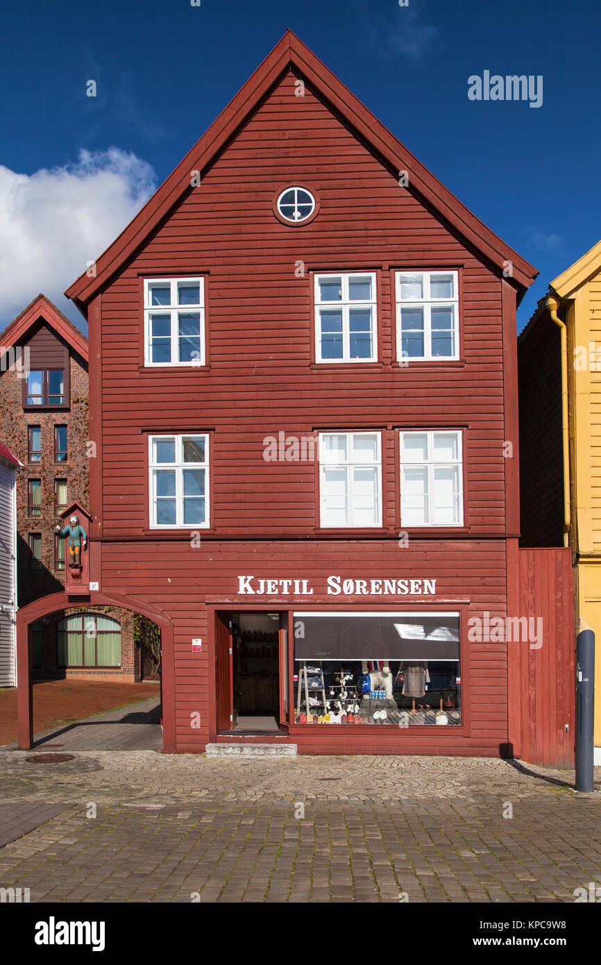 Edificio numero 37 di Bryggen a Bergen, Norvegia. Foto Stock