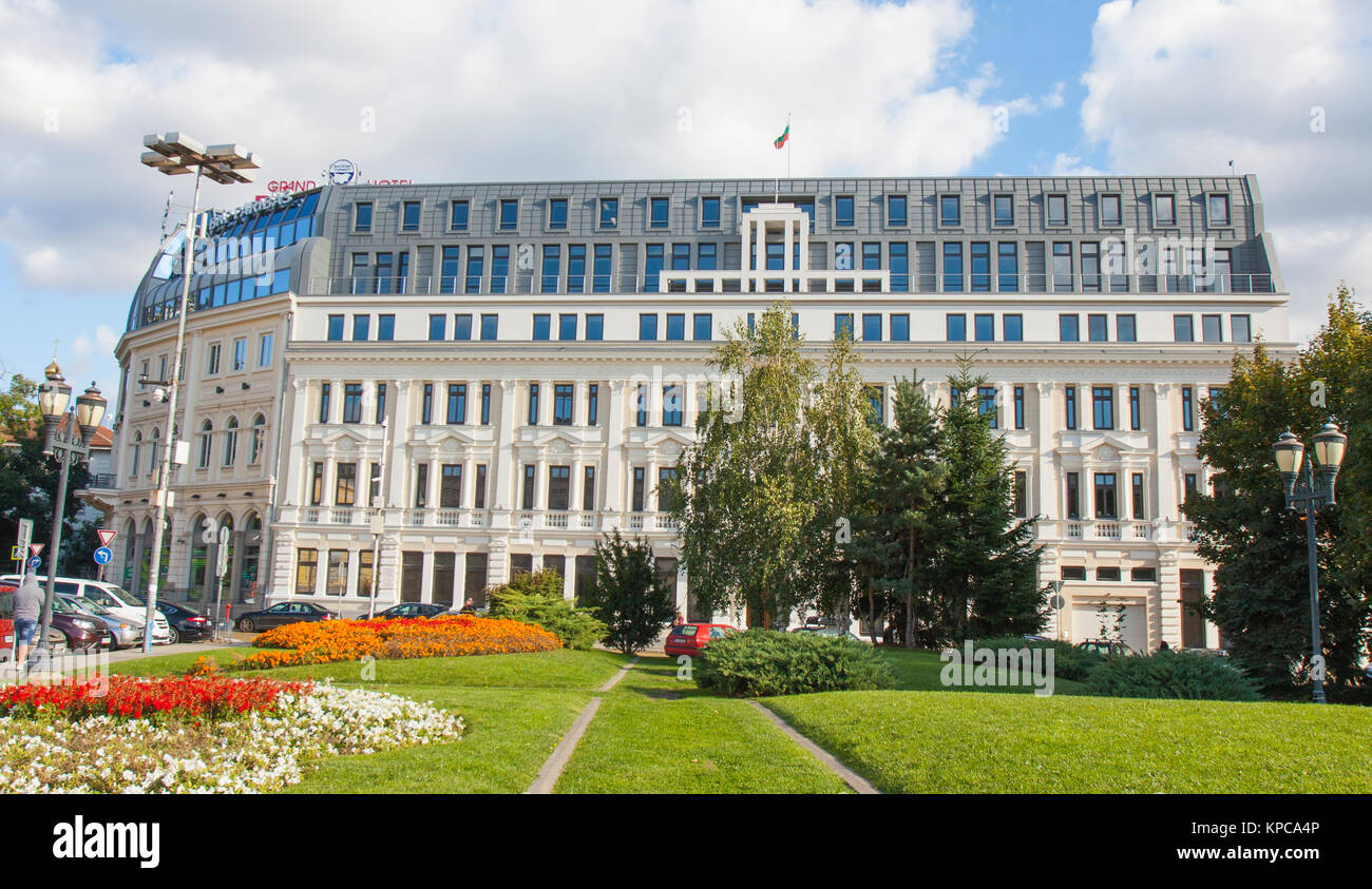 SOFIA, BULGARIA - Ottobre 08, 2017: Grand hotel Bulgaria, costruita nel 1938 anno e ricostruito nel 2000 Foto Stock