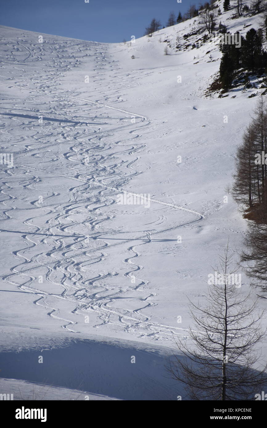 Â Passo Stalle,Tirolo orientale,defereggen,sport sport invernali,sci,tiefschnefahren,neve profonda Foto Stock