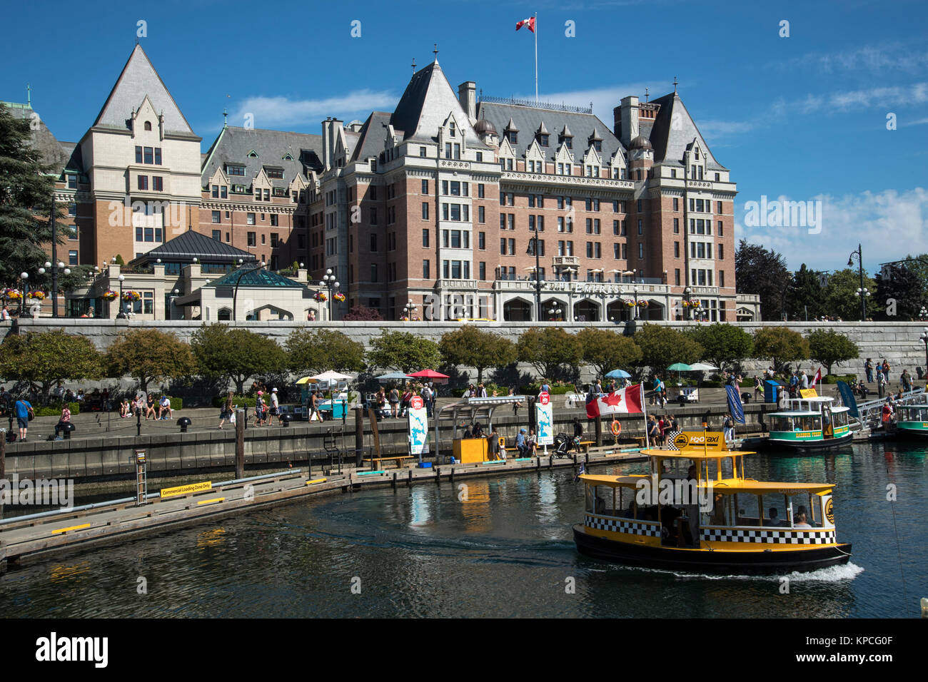 Porto, taxiboat, Victoria, Isola di Vancouver, British Columbia, Canada Foto Stock