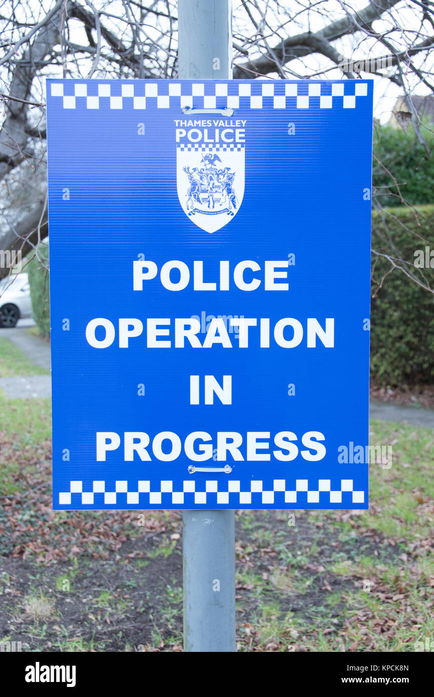 La Thames Valley Police non-così-operazioni segrete in segno di progresso. Foto Stock
