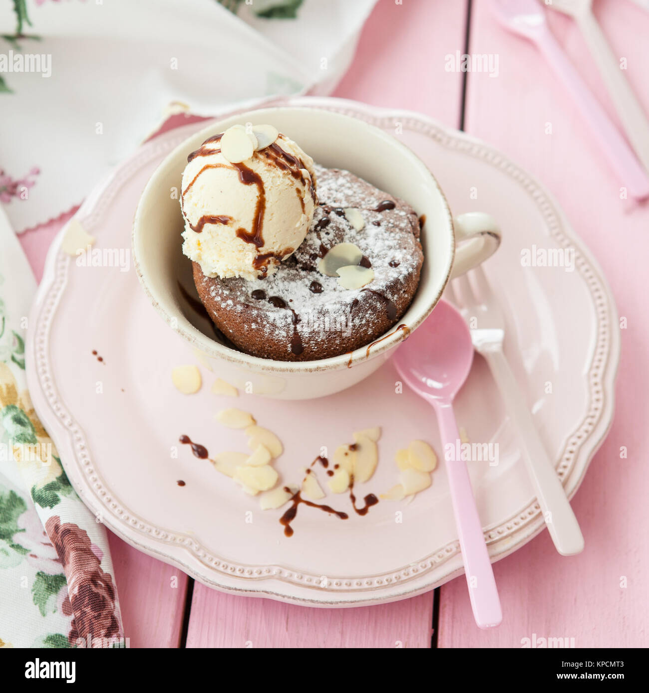 Cup cake con gelato Foto Stock