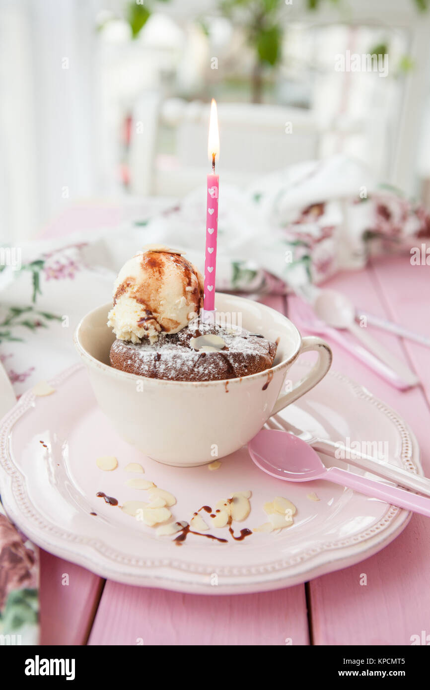 Cup cake con gelato Foto Stock