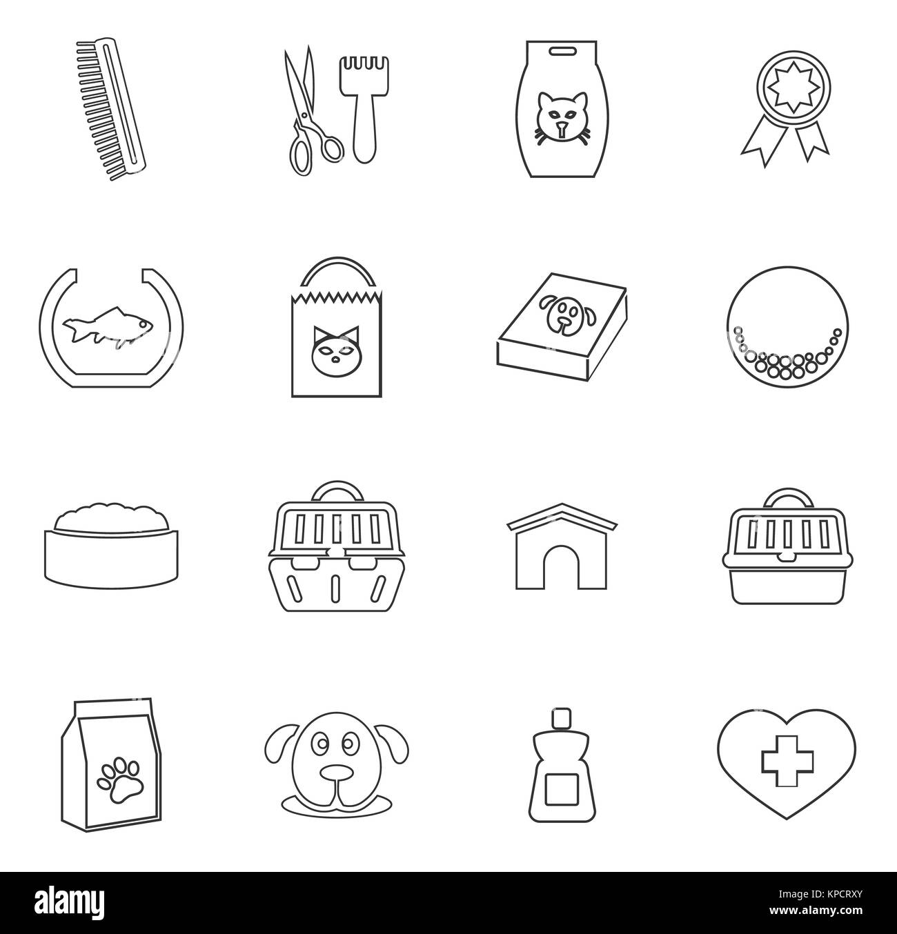 Prodotti per animali domestici set di icone Foto Stock