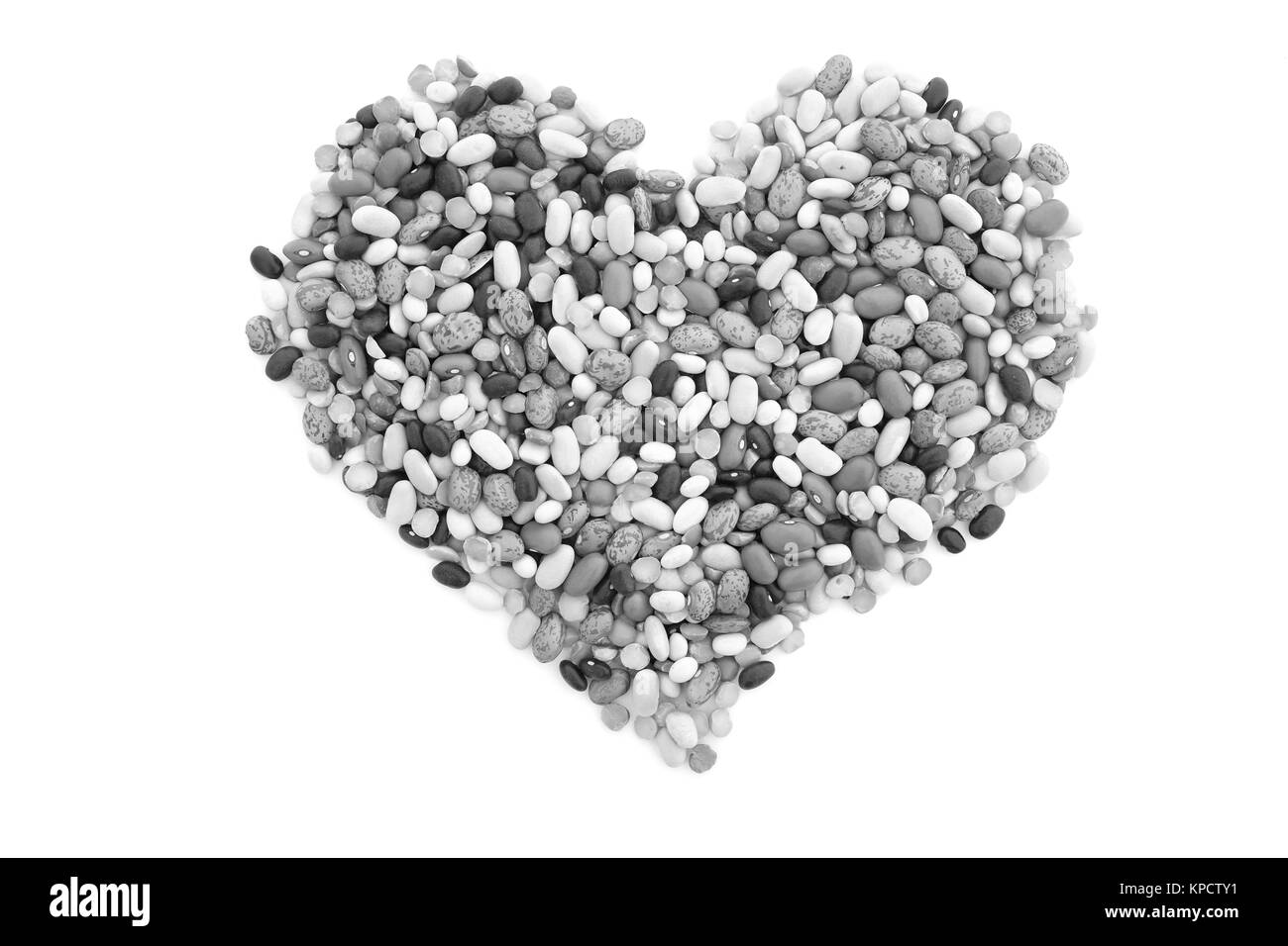 Misto di fagioli secchi a forma di cuore, Foto Stock
