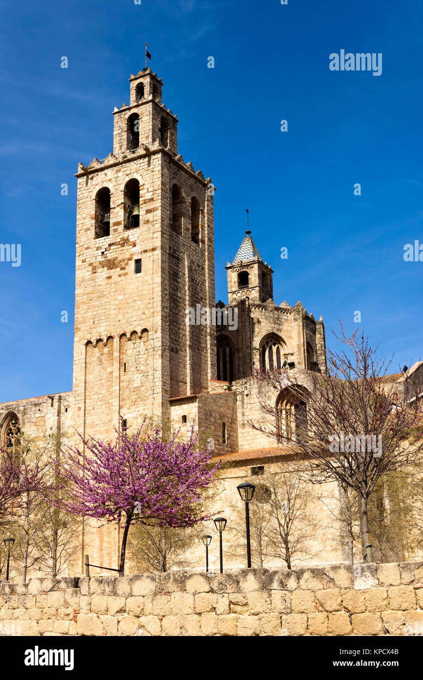 Monastero romanico di Sant Cugat Foto Stock