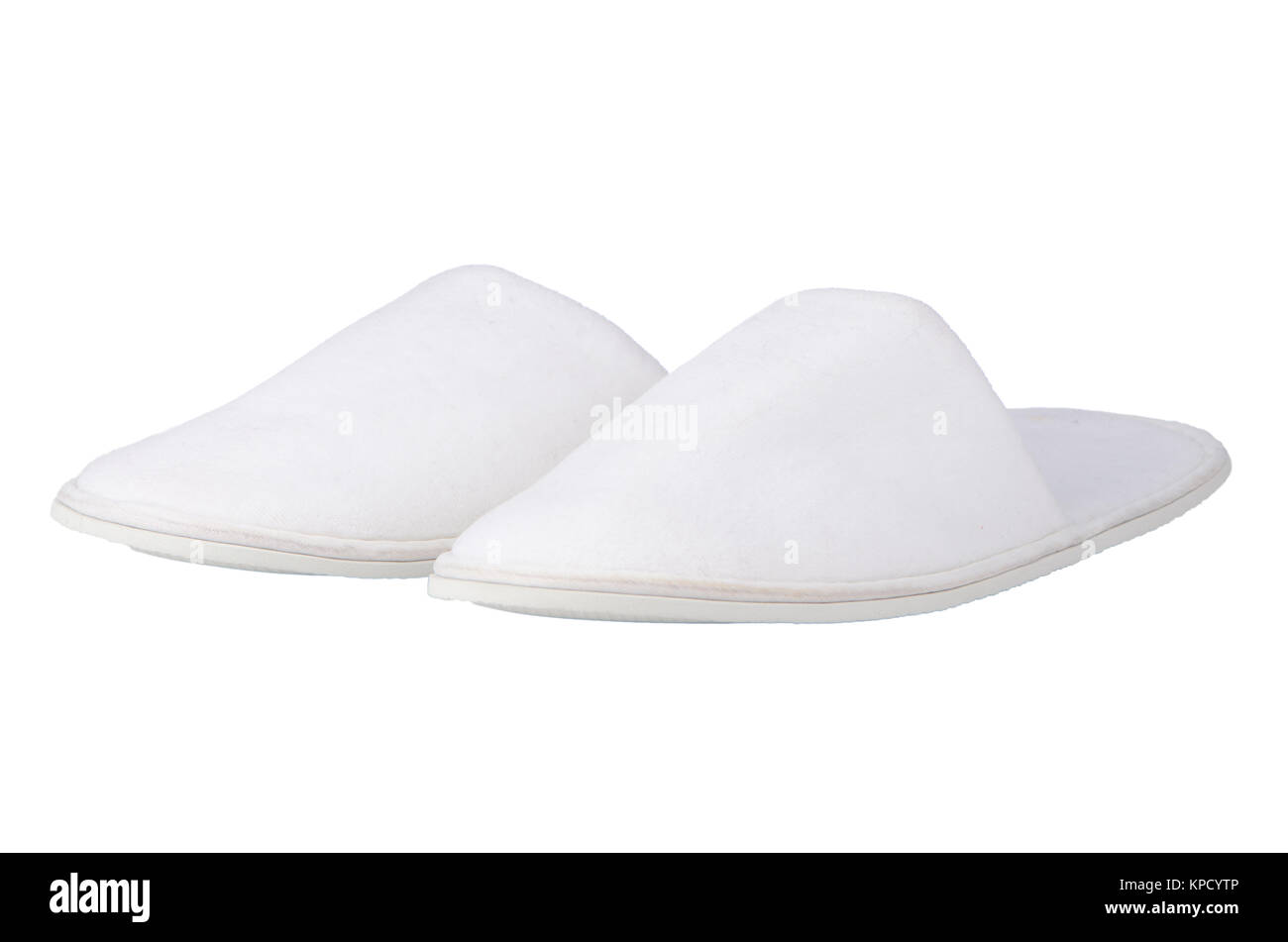 Un paio di pantofole in bianco Foto Stock