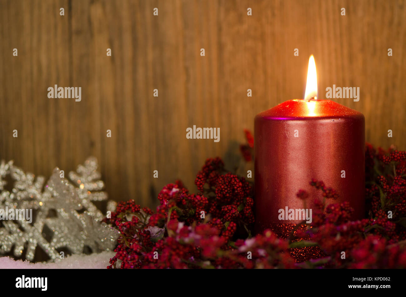 Candele unica decorazione di Natale Foto Stock