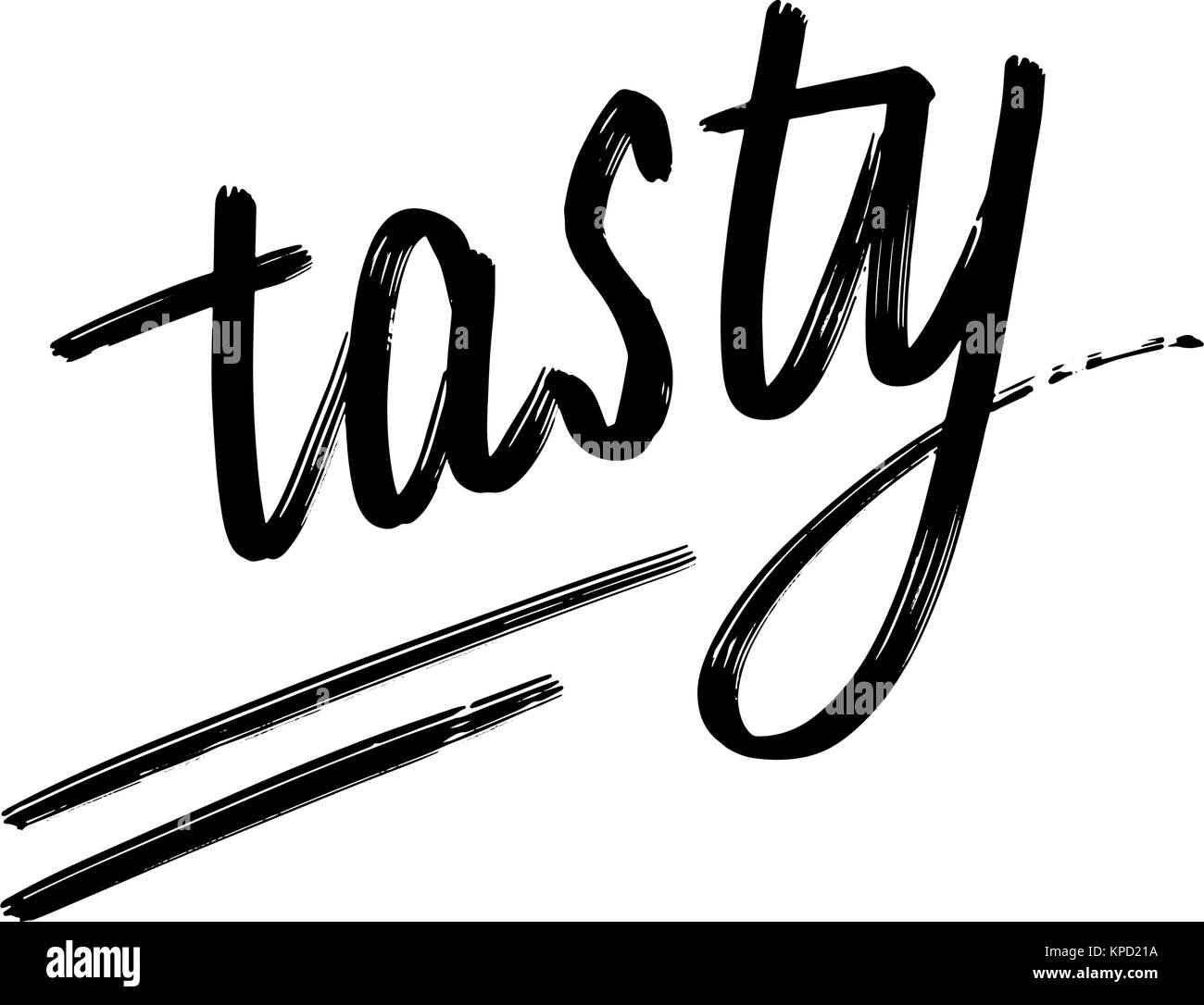 Gustoso, handlettering word. Tipografia fatti a mano. Vettore di calligrafia sketch con spazzola di spessore penna. Illustrazione Vettoriale