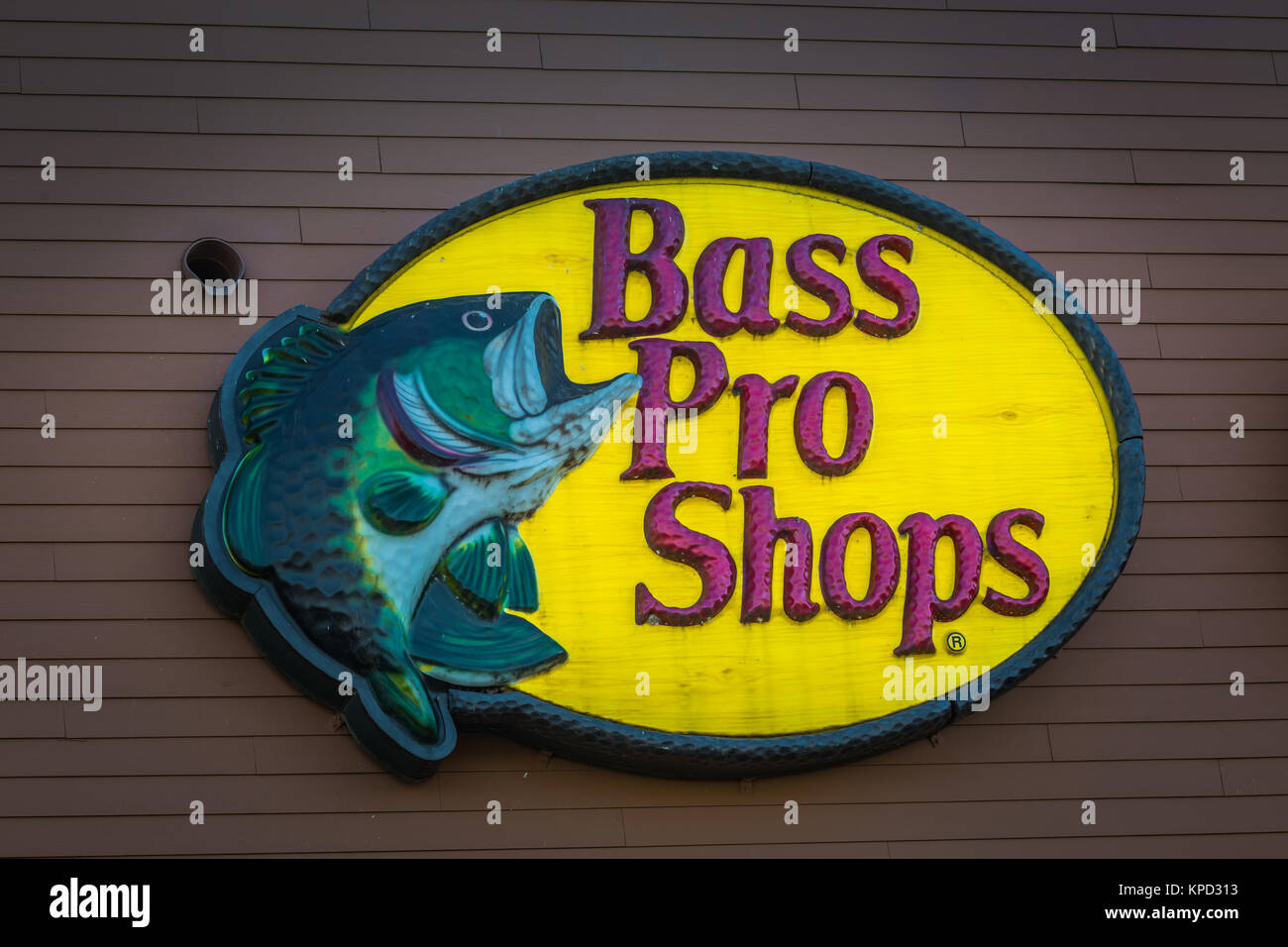 Harrisburg, PA - Gennaio 1, 2017: Un Bass Pro Shops Logo parete esterna segno. Foto Stock