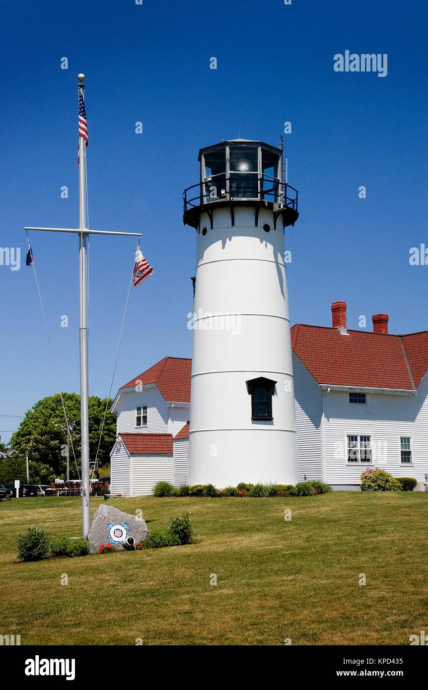 Luce di Chatham, e US Coast Guard Station, Chatham, Massachusetts, STATI UNITI D'AMERICA Foto Stock