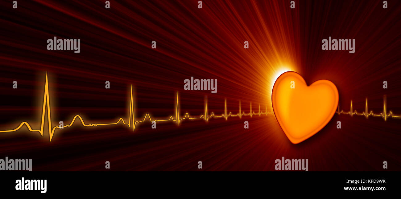 Frequenza cardiaca con grafico ECG nel cyberspazio Foto Stock