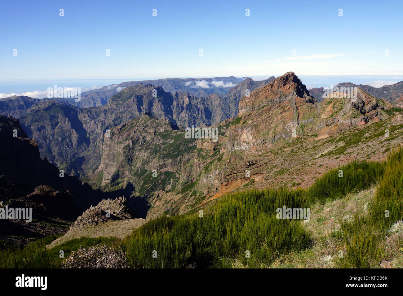 Vista da Pico de Ariero su Pico Ruivo Foto Stock