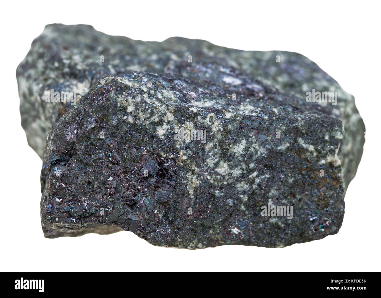 Bornite (peacock minerale) isolato in pietra Foto Stock