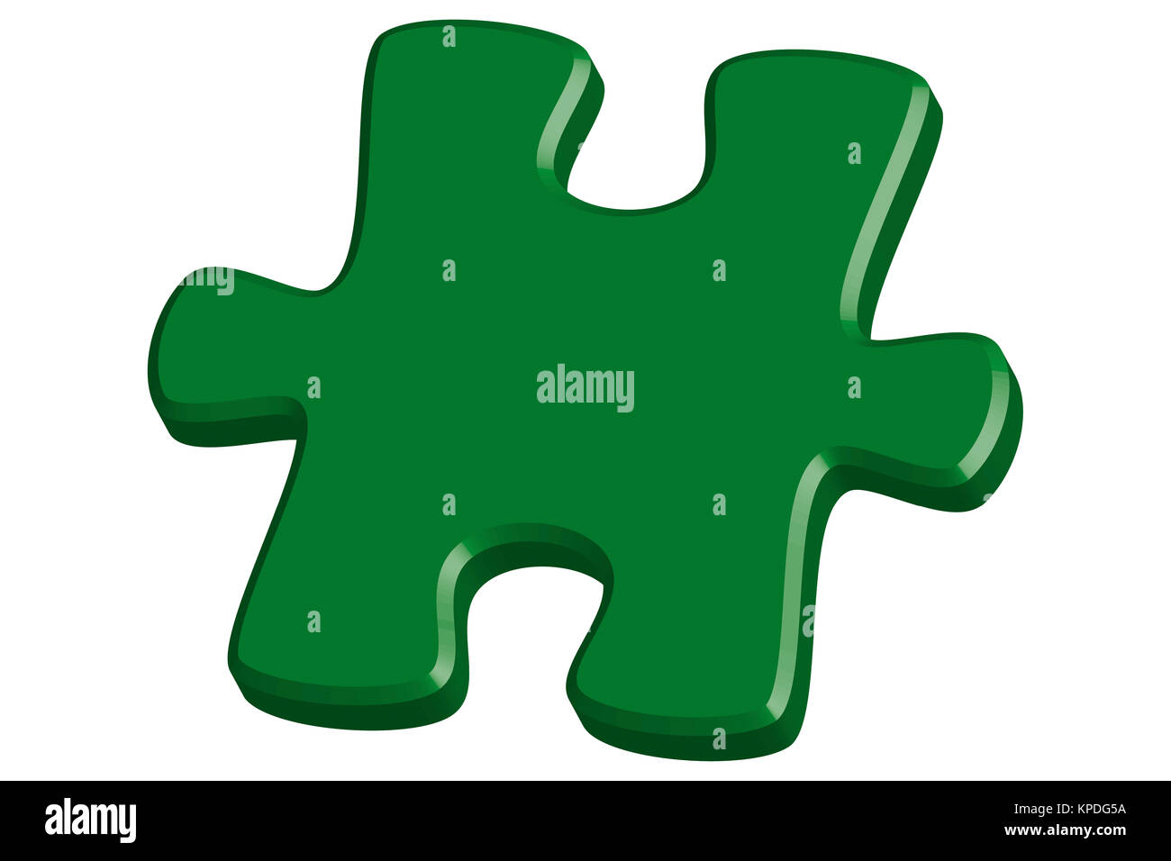 Grünes 3D Puzzleteil Foto Stock