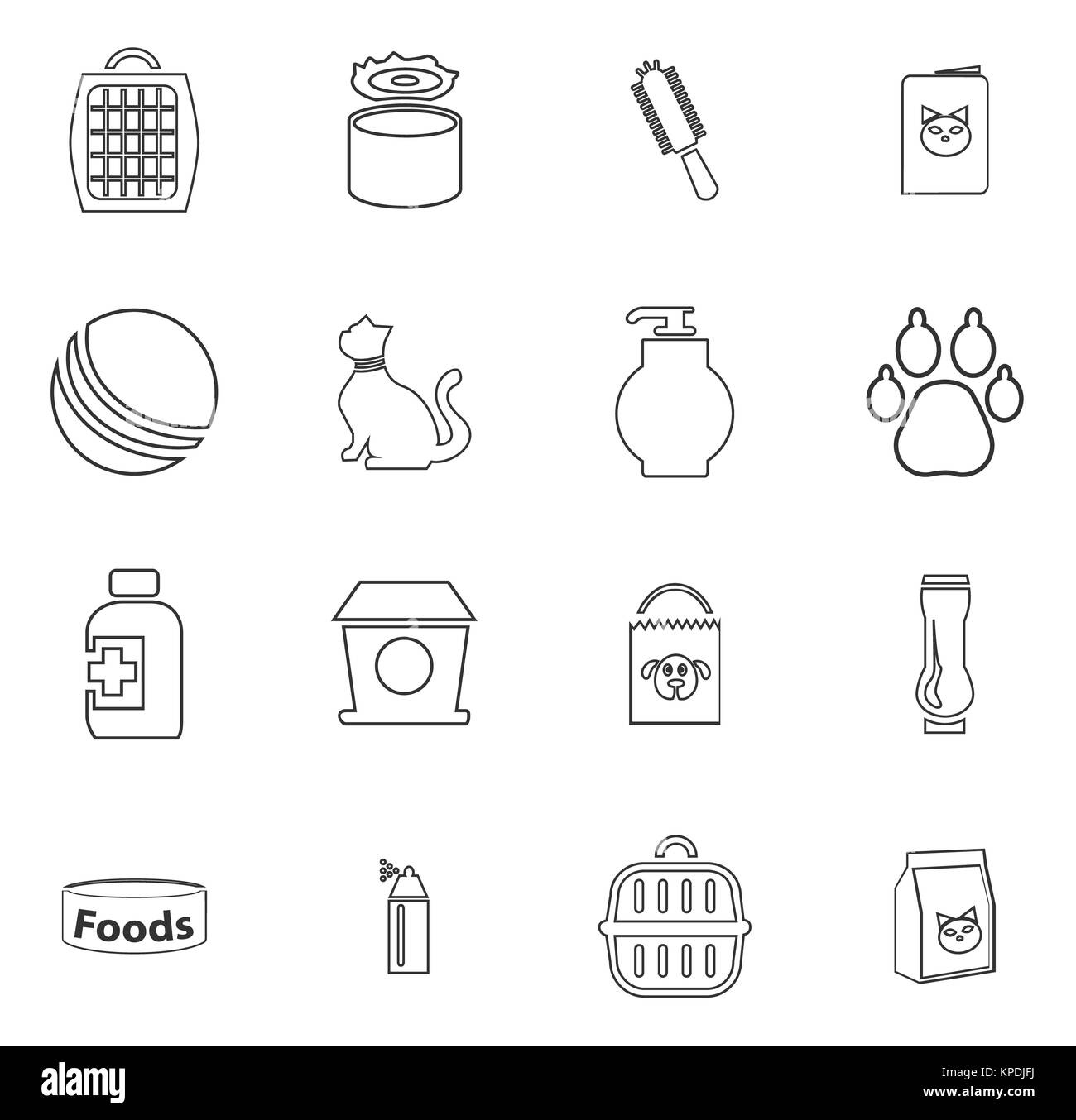 Prodotti per animali domestici set di icone Foto Stock