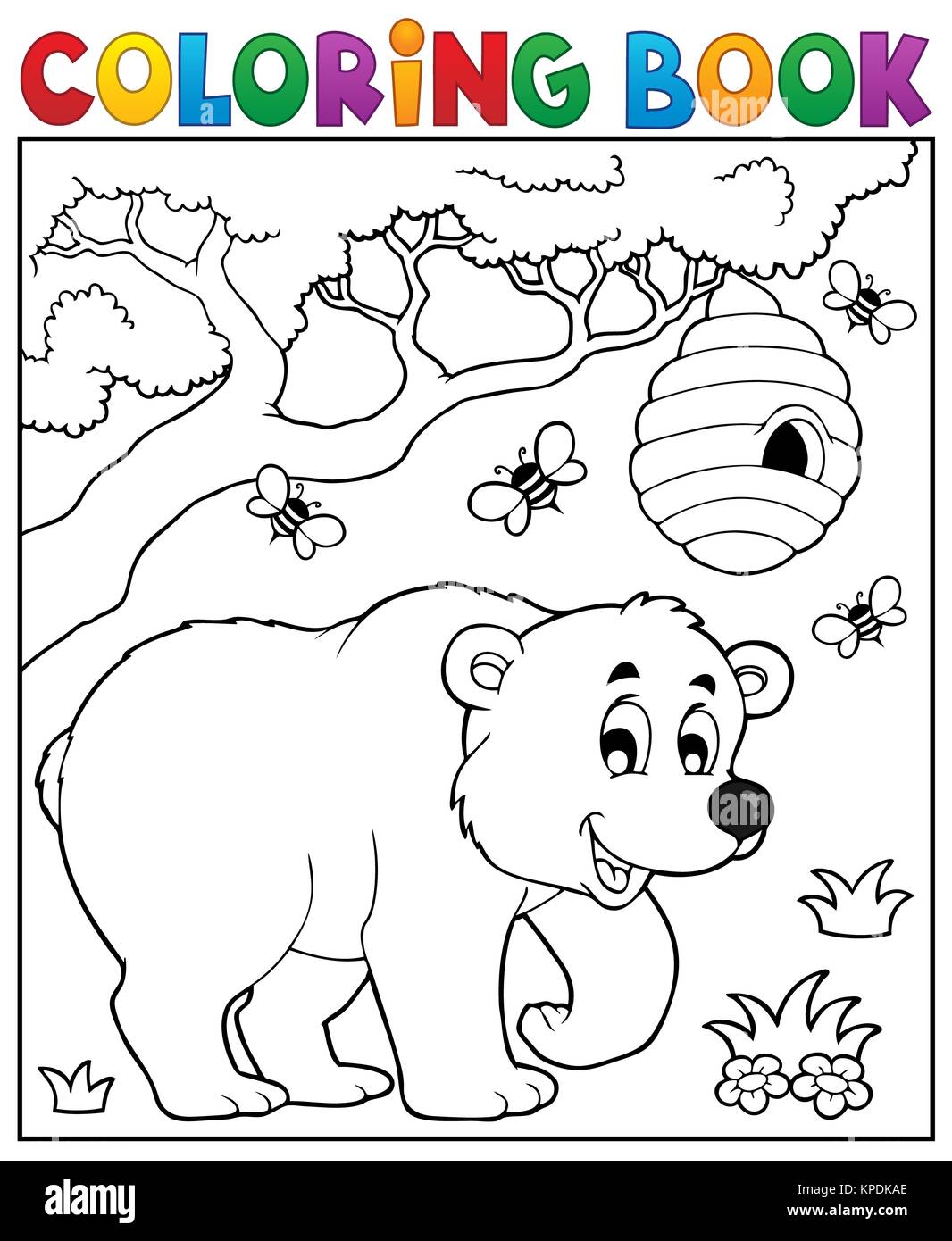 Libro da colorare bear tema 3 Foto Stock