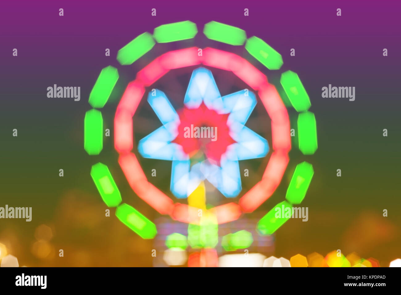 Luce astratta bokeh di notte il tono vintage Foto Stock