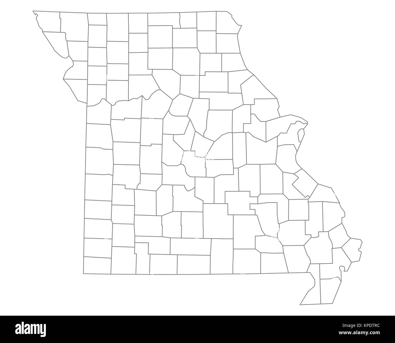 Mappa di missouri Foto Stock