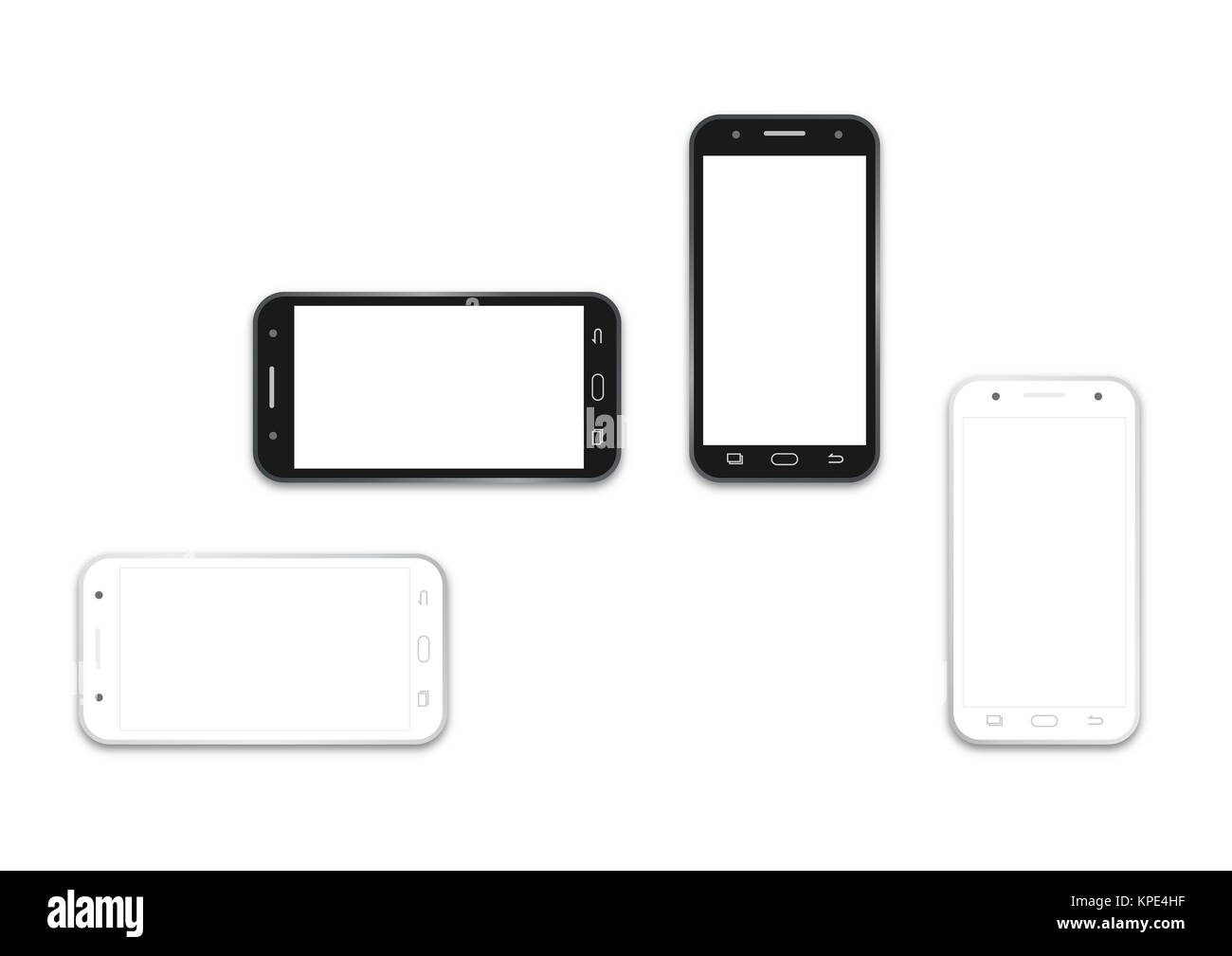 Telefono in bianco e nero modello di impaginazione Foto Stock