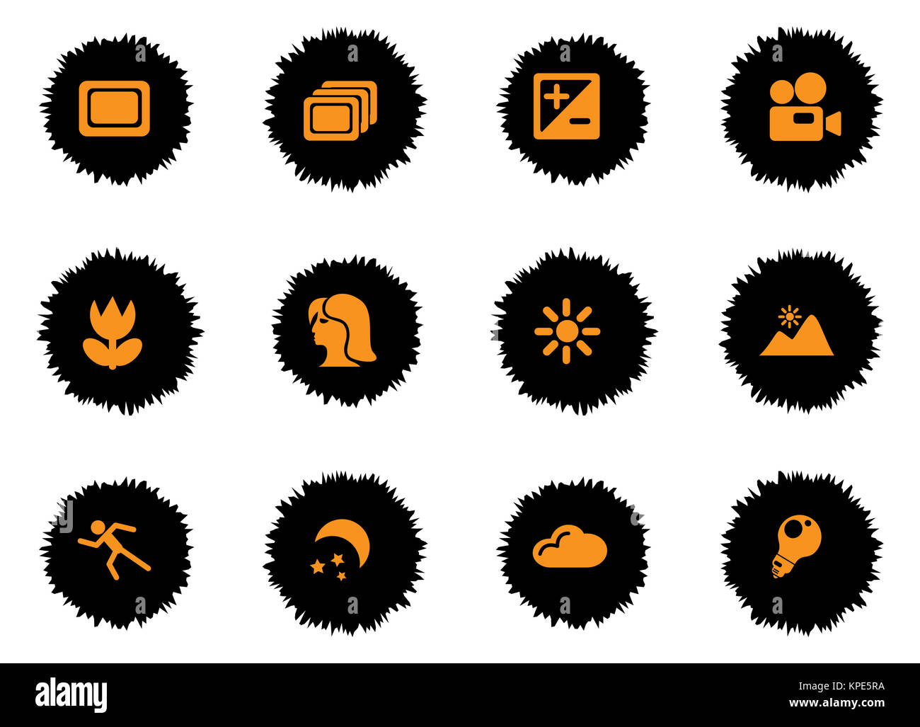 Fotografia icone Silhouette Foto Stock