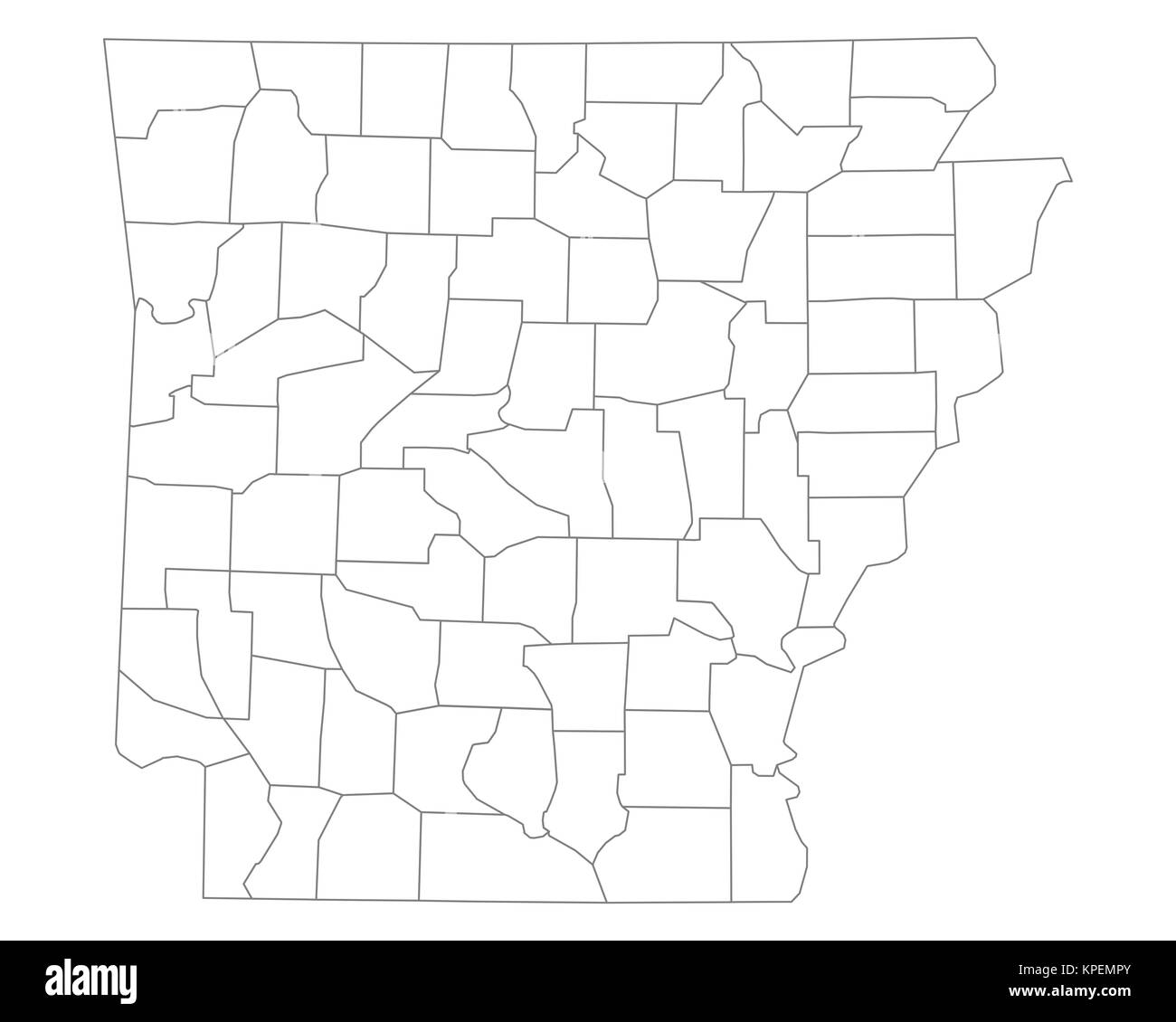 Mappa di arkansas Foto Stock