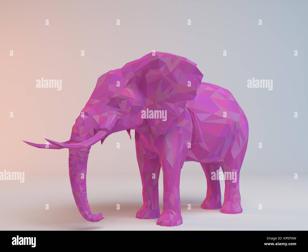 3D bassa rosa poli (l'Elefante) Foto Stock