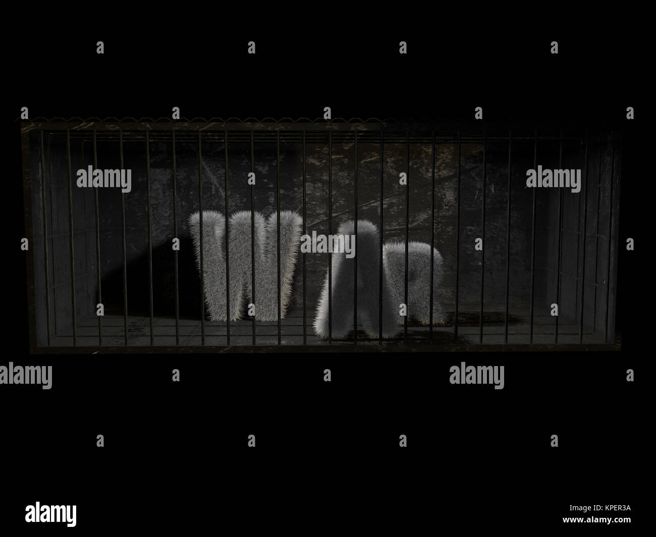 3D La guerra parola all'interno di una prigione Foto Stock